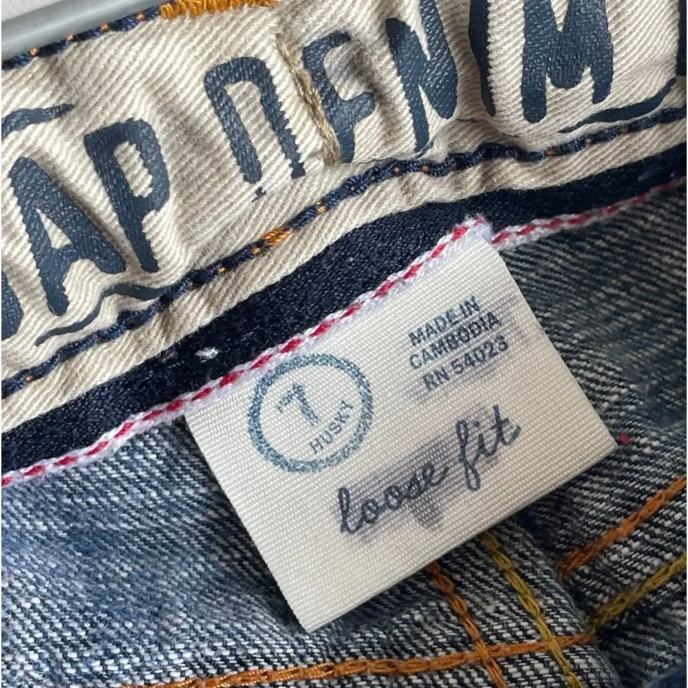 Gap Denim Boys Loose Fit Wide Leg Jeans Size 7H Husky